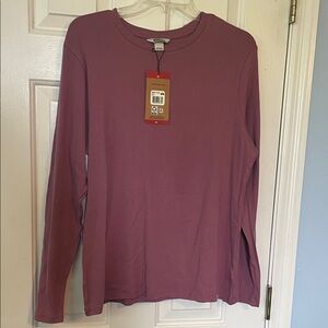 Eddie Bauer Long Sleeve Crewneck Top - Mauve